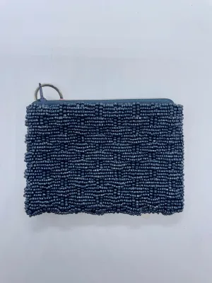 Navy Basket Weave Coin Purse