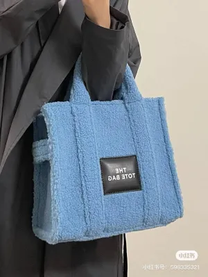 New Fall and Winter New Lamb Down Tote Bag One Shoulder Cross-body Women's Bag, Women's Wallet
