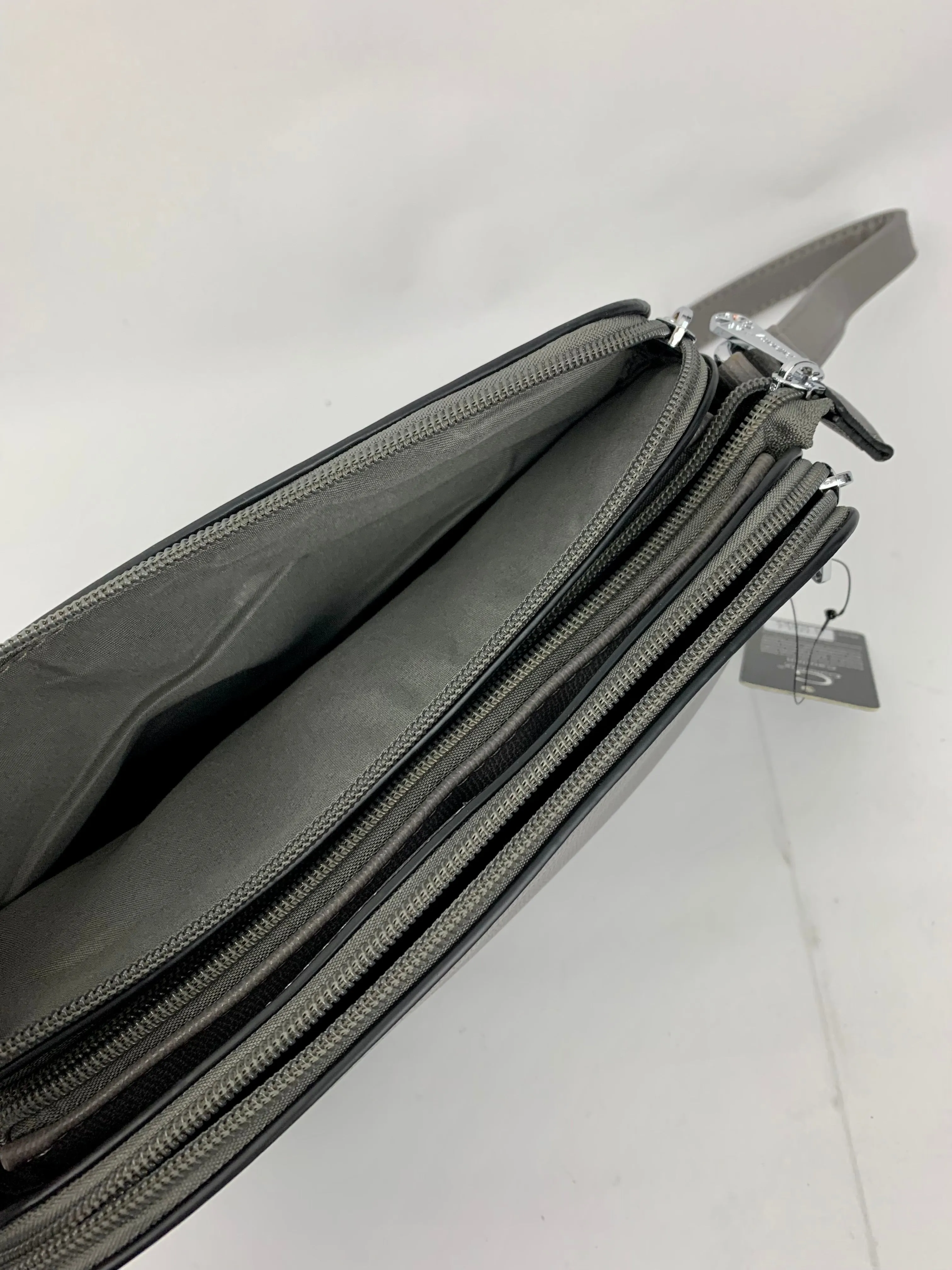 NEW JERSEY DARK GREY - faux leather middle size crossbody handbag