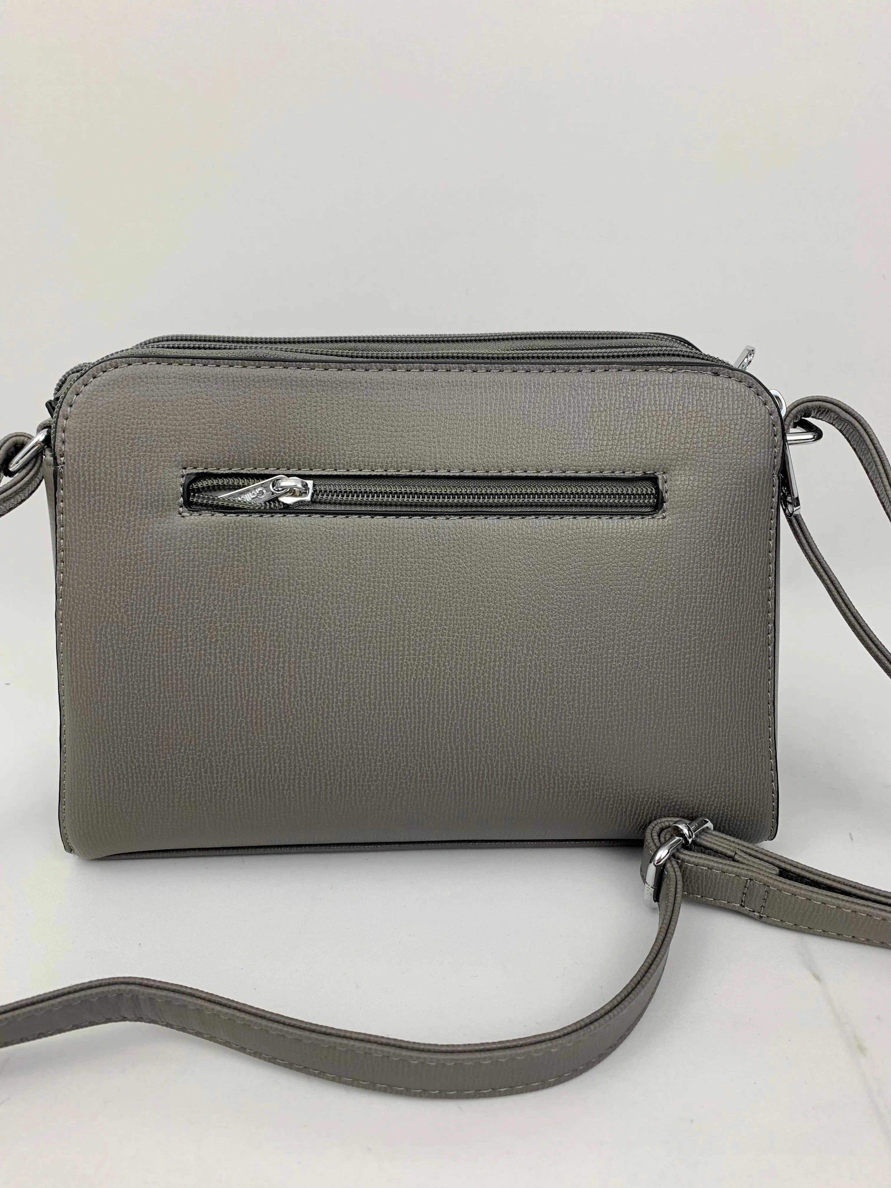 NEW JERSEY DARK GREY - faux leather middle size crossbody handbag