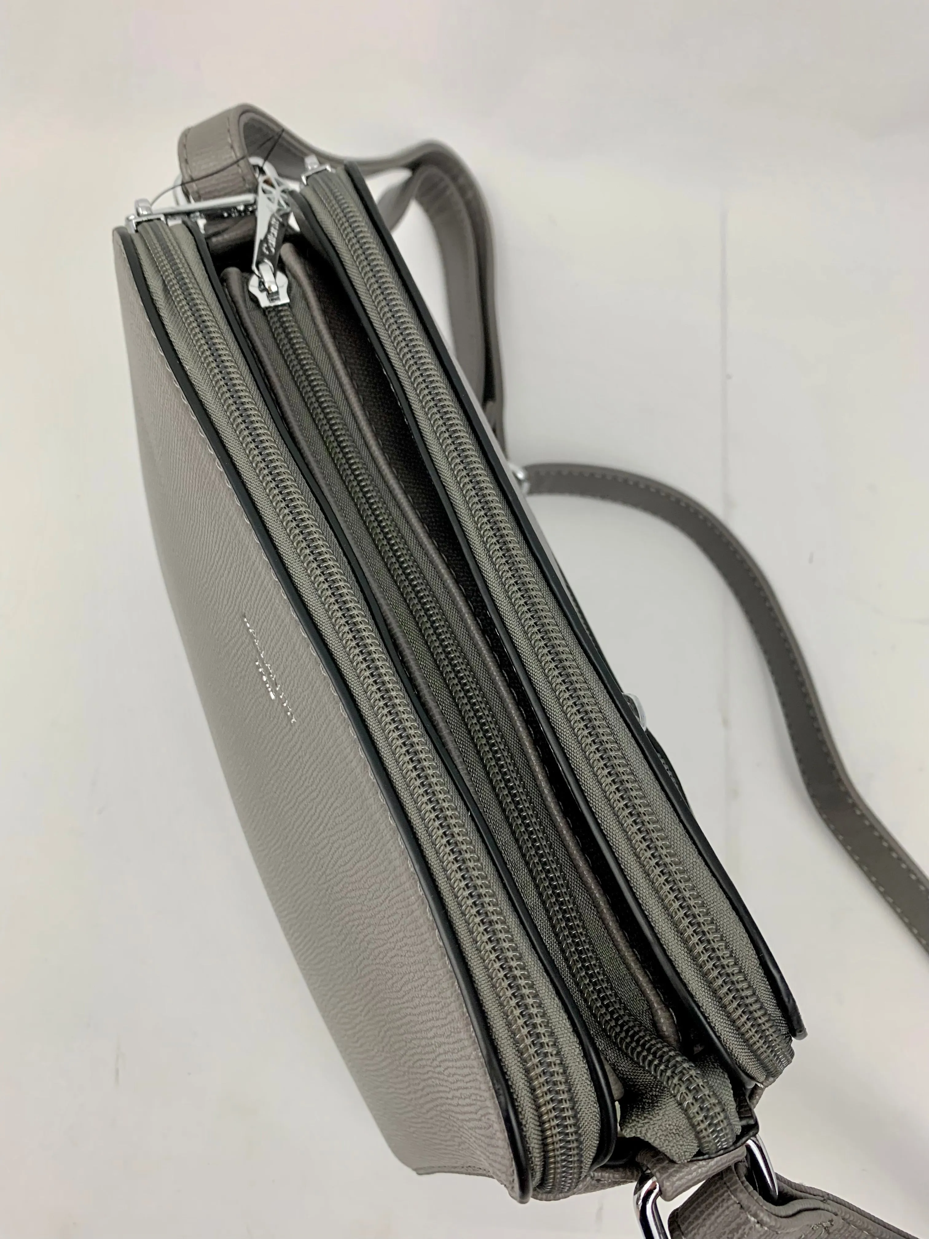 NEW JERSEY DARK GREY - faux leather middle size crossbody handbag