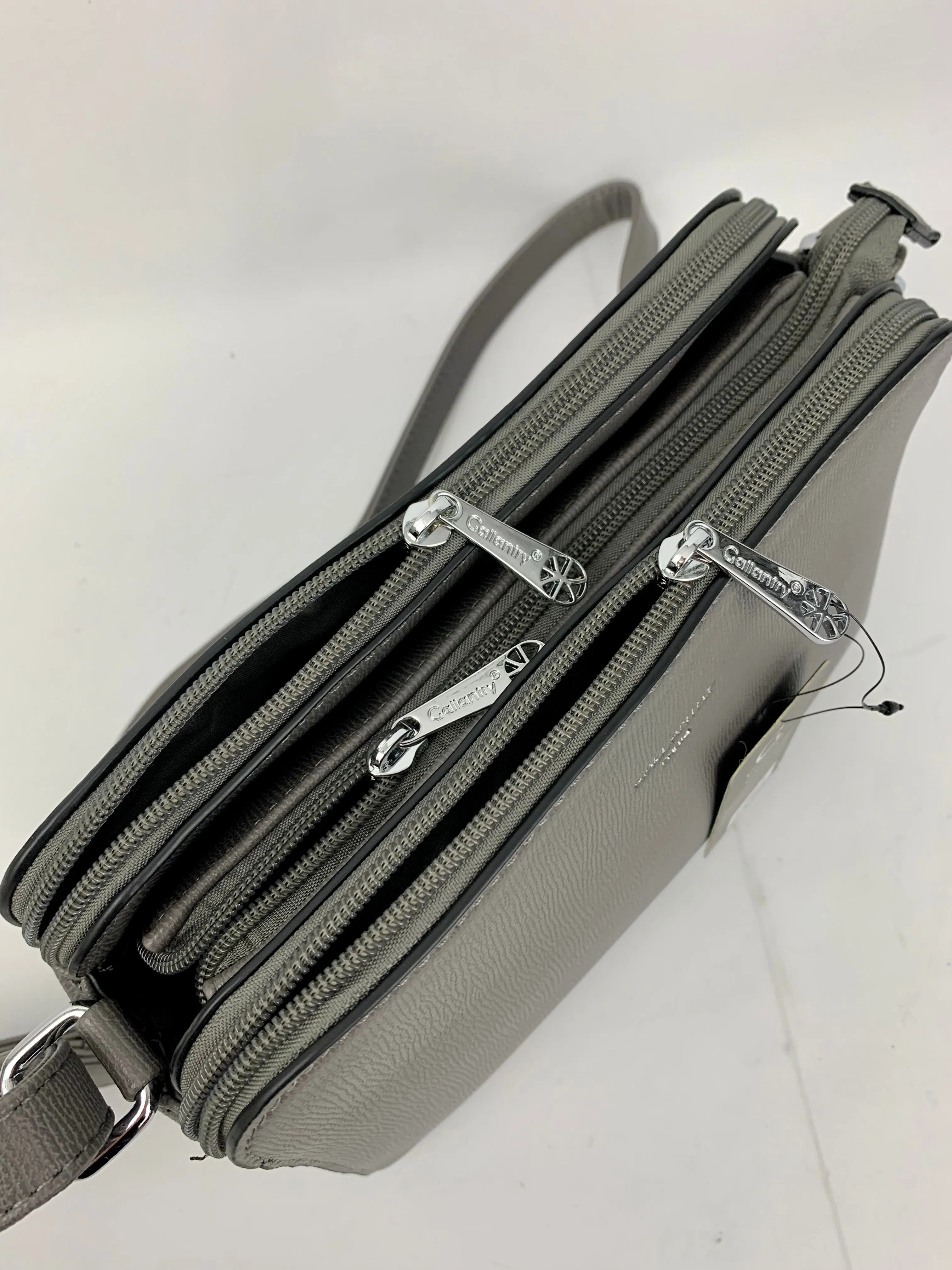 NEW JERSEY DARK GREY - faux leather middle size crossbody handbag