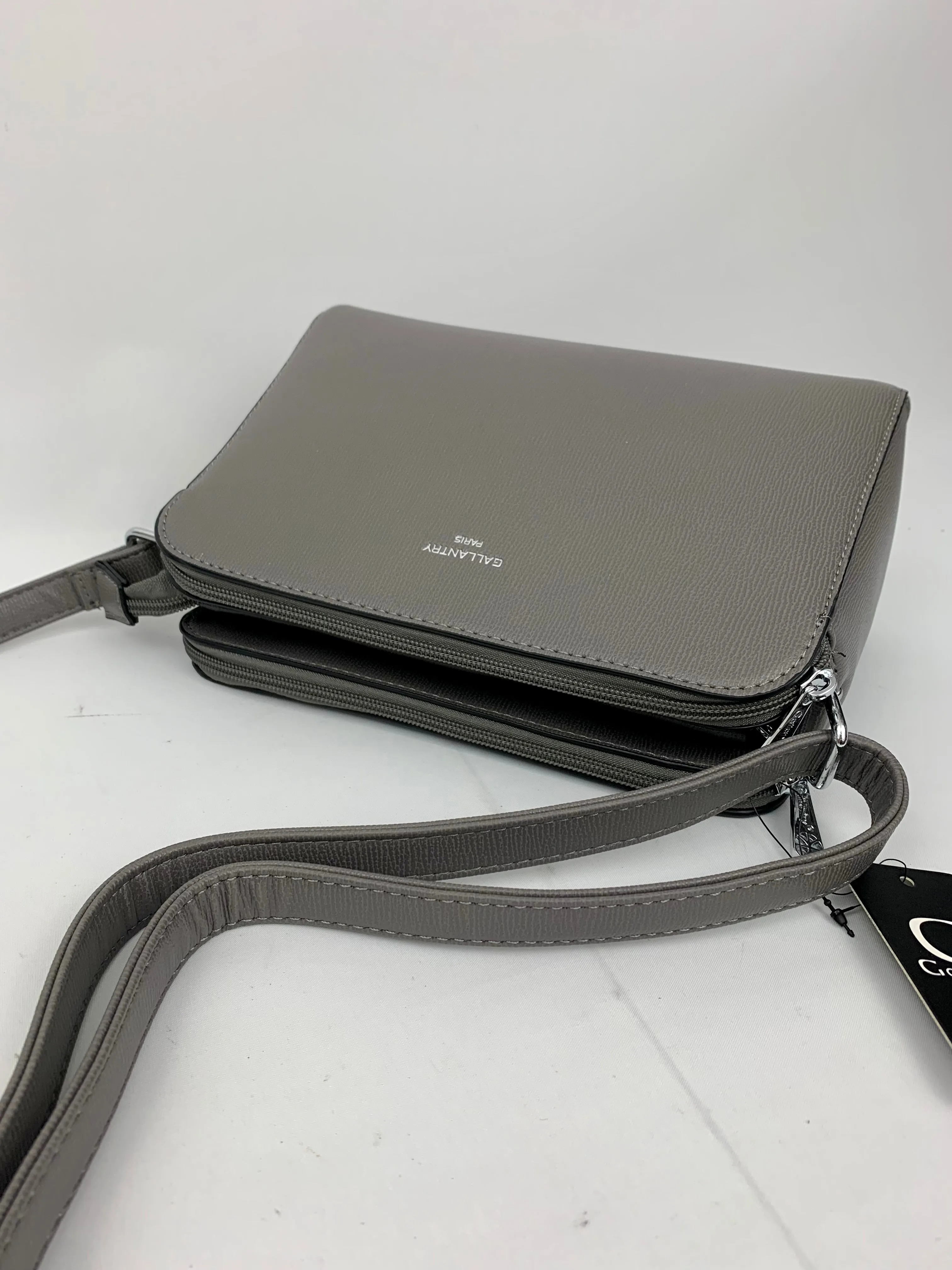NEW JERSEY DARK GREY - faux leather middle size crossbody handbag