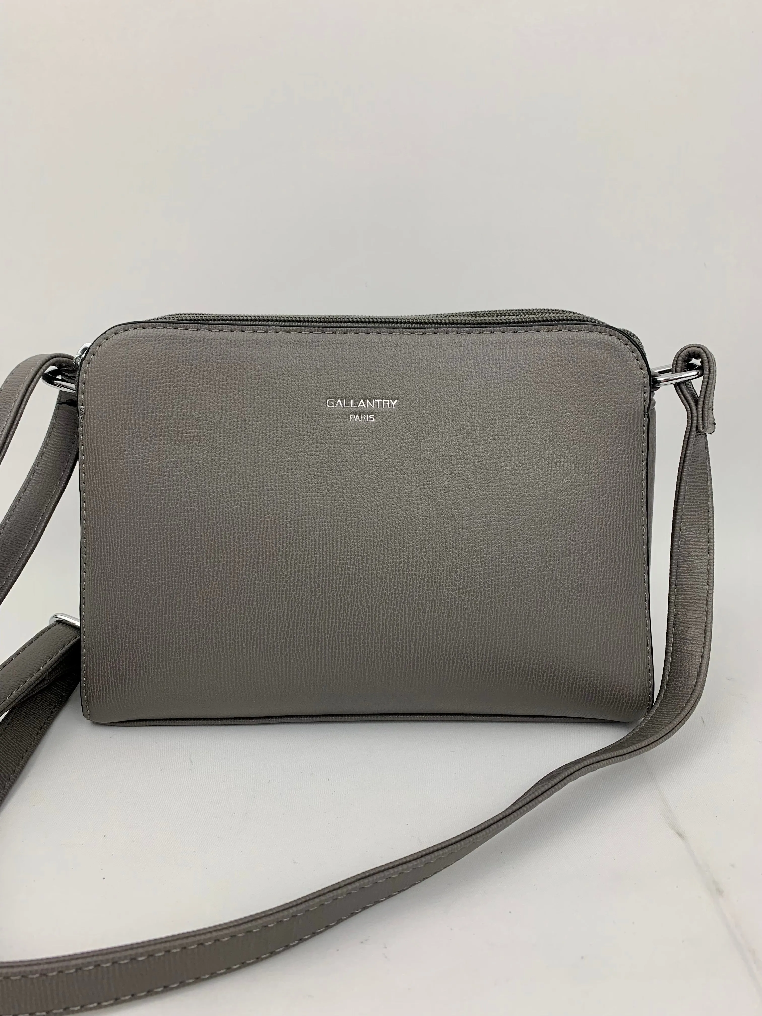 NEW JERSEY DARK GREY - faux leather middle size crossbody handbag