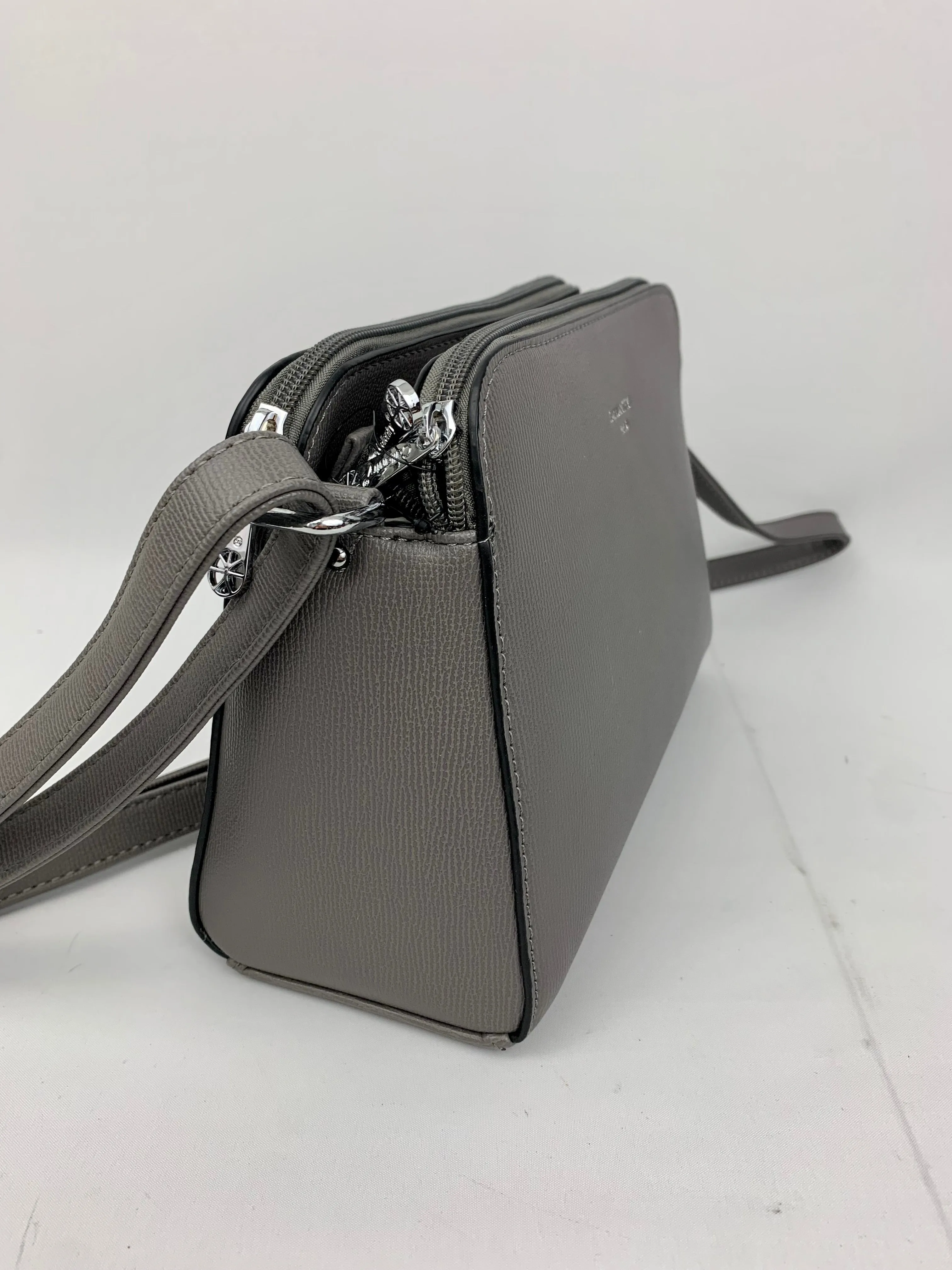 NEW JERSEY DARK GREY - faux leather middle size crossbody handbag