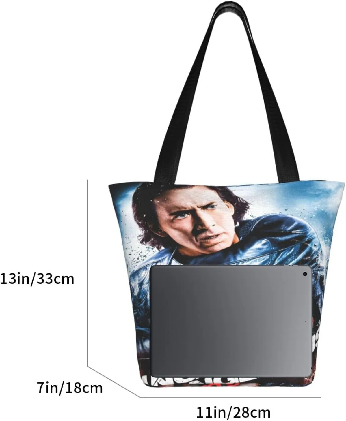 Nic-olas Cage Reusable Grocery Shopping Bags,Tote Bag Storage Casual Handbag For Shopping Beach Travel Work