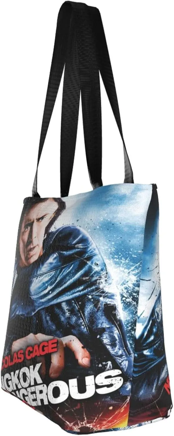 Nic-olas Cage Reusable Grocery Shopping Bags,Tote Bag Storage Casual Handbag For Shopping Beach Travel Work