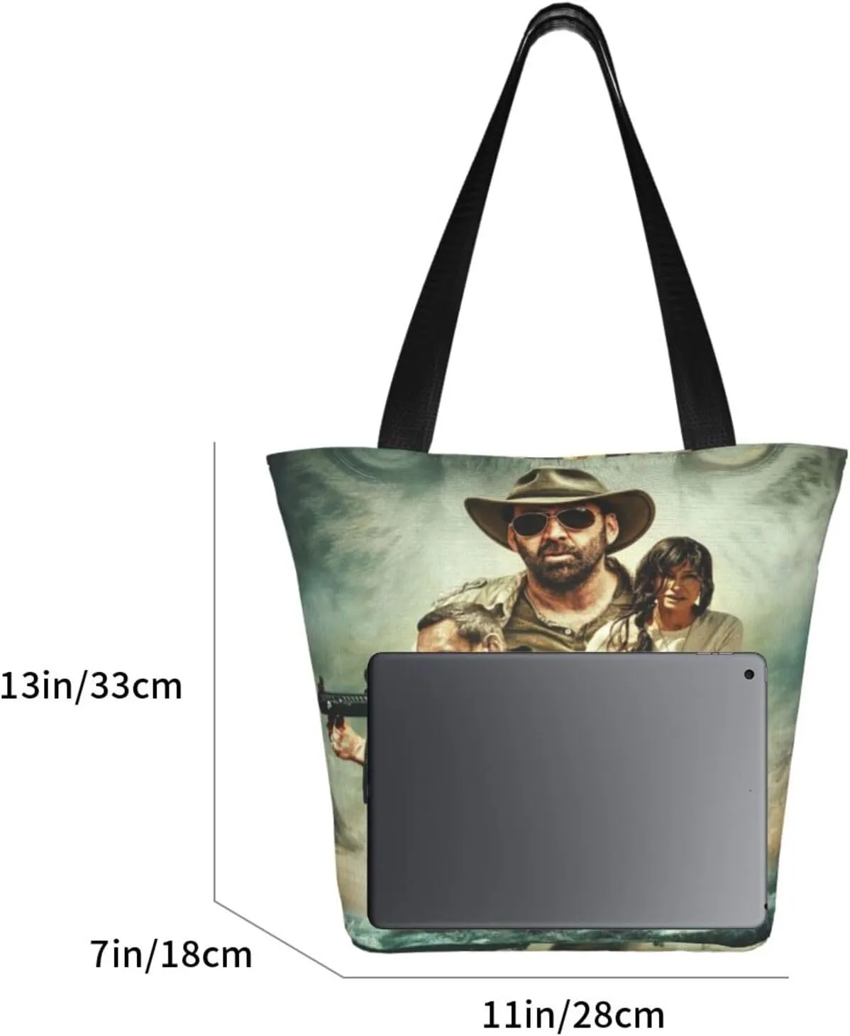 Nic-olas Cage Reusable Grocery Shopping Bags,Tote Bag Storage Casual Handbag For Shopping Beach Travel Work