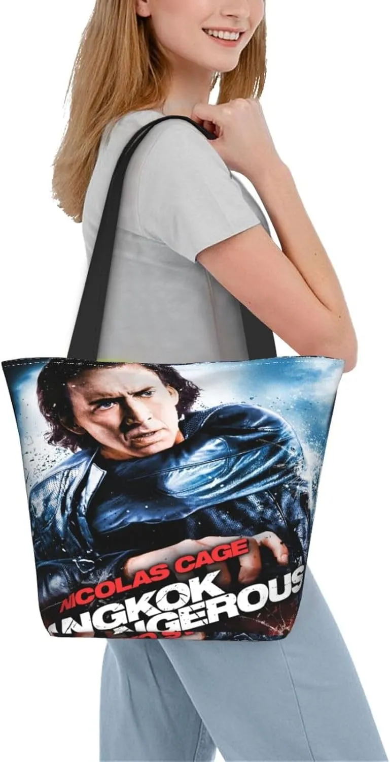 Nic-olas Cage Reusable Grocery Shopping Bags,Tote Bag Storage Casual Handbag For Shopping Beach Travel Work