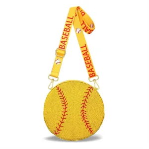 NVENF Sports Purse for Women Beaded Baseball Basketball Soccer Crossbody Purse Game Day Shoulder Bag Outfits Sports Fan Gifts