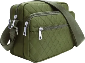 Nylon Crossbody Bags for Women Trendy Quilted Cross Body Purse Medium Crossbody Purses Fashion Ladies Messenger Shoulder Bag
