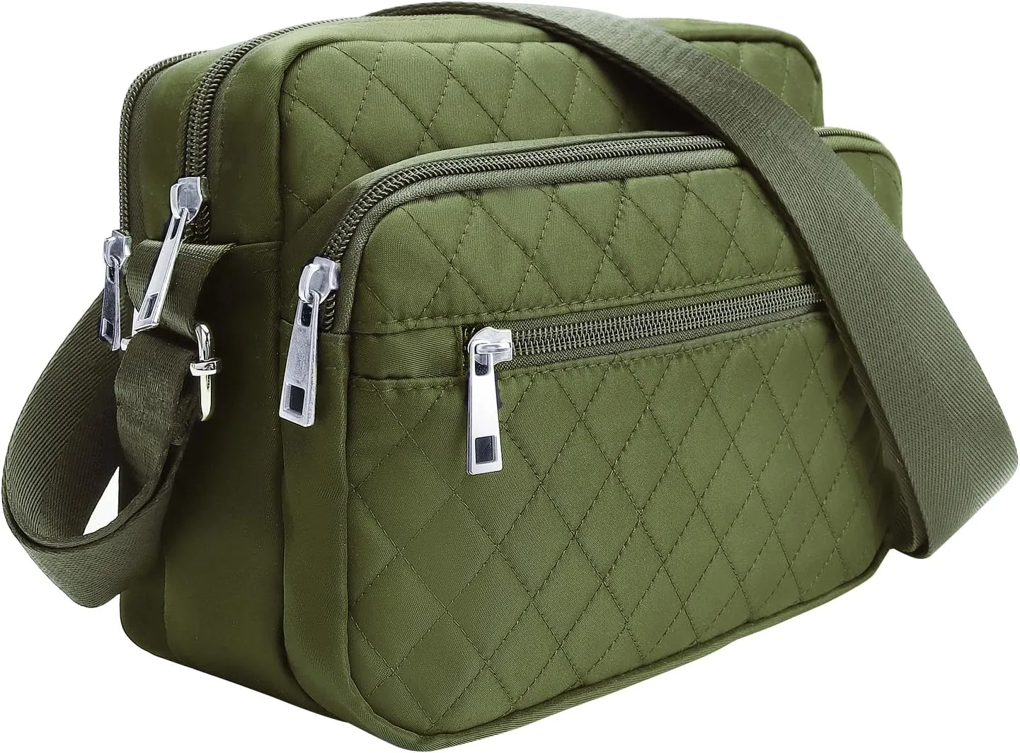 Nylon Crossbody Bags for Women Trendy Quilted Cross Body Purse Medium Crossbody Purses Fashion Ladies Messenger Shoulder Bag