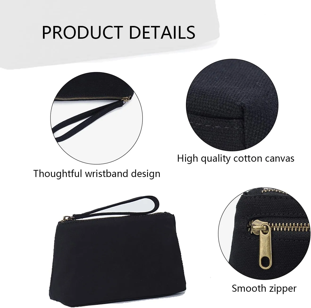 Nylon Wristbands Bag Makeup Pouch for Purse Waterproof Wristbands Bag with Zipper Pocket Credit Card Pouch