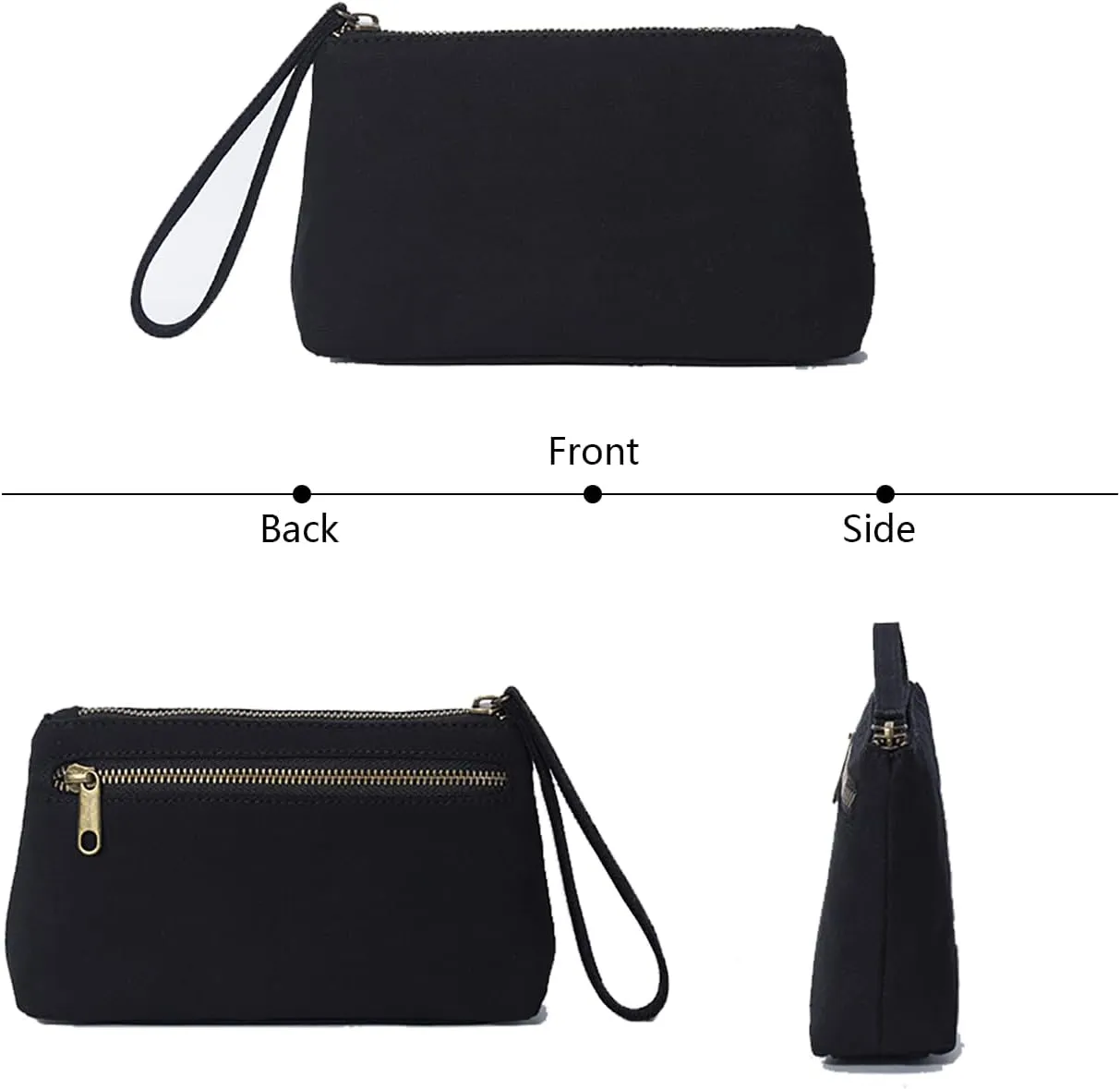 Nylon Wristbands Bag Makeup Pouch for Purse Waterproof Wristbands Bag with Zipper Pocket Credit Card Pouch