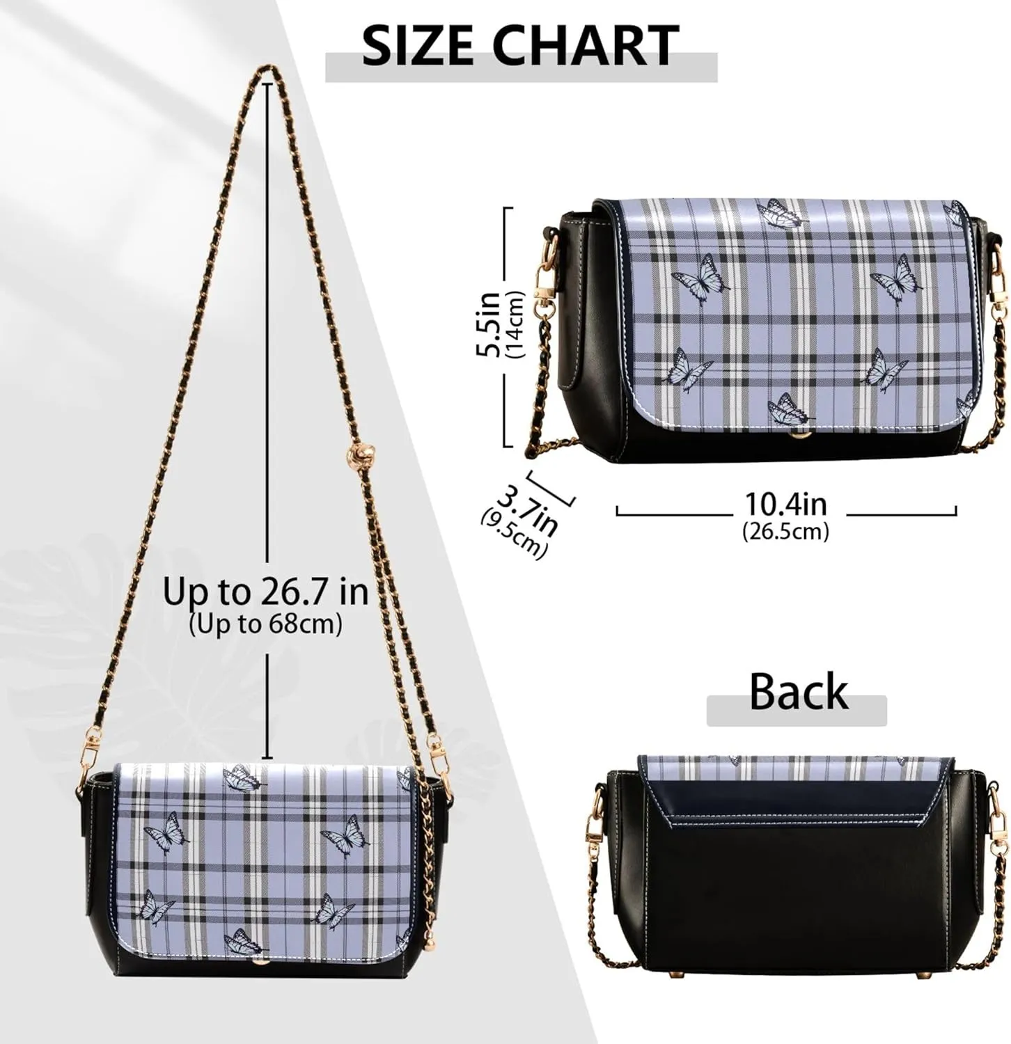 Orange Gray Chrysanthemum Women Crossbody Purse Aesthetic Women Shoulder Leather Bags Phone Handbags with Chain Strap