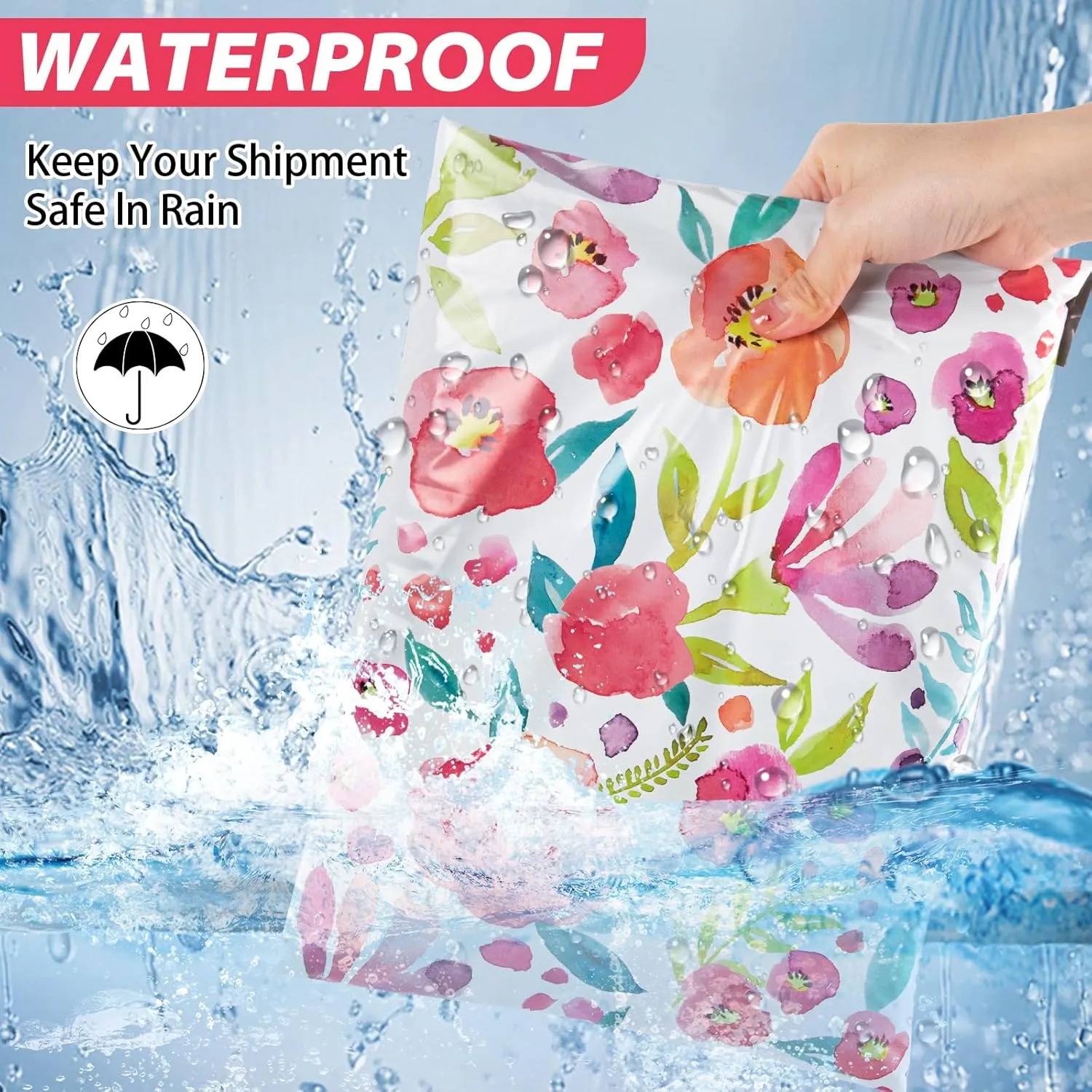 Oududianzi Floral Poly Mailers 10x13, 100PCS Shipping Bags for Mothers Day Gifts, Mailers Poly Bags for Shipping, Polymailers Packaging Bags for Online and offline Small Bussiness