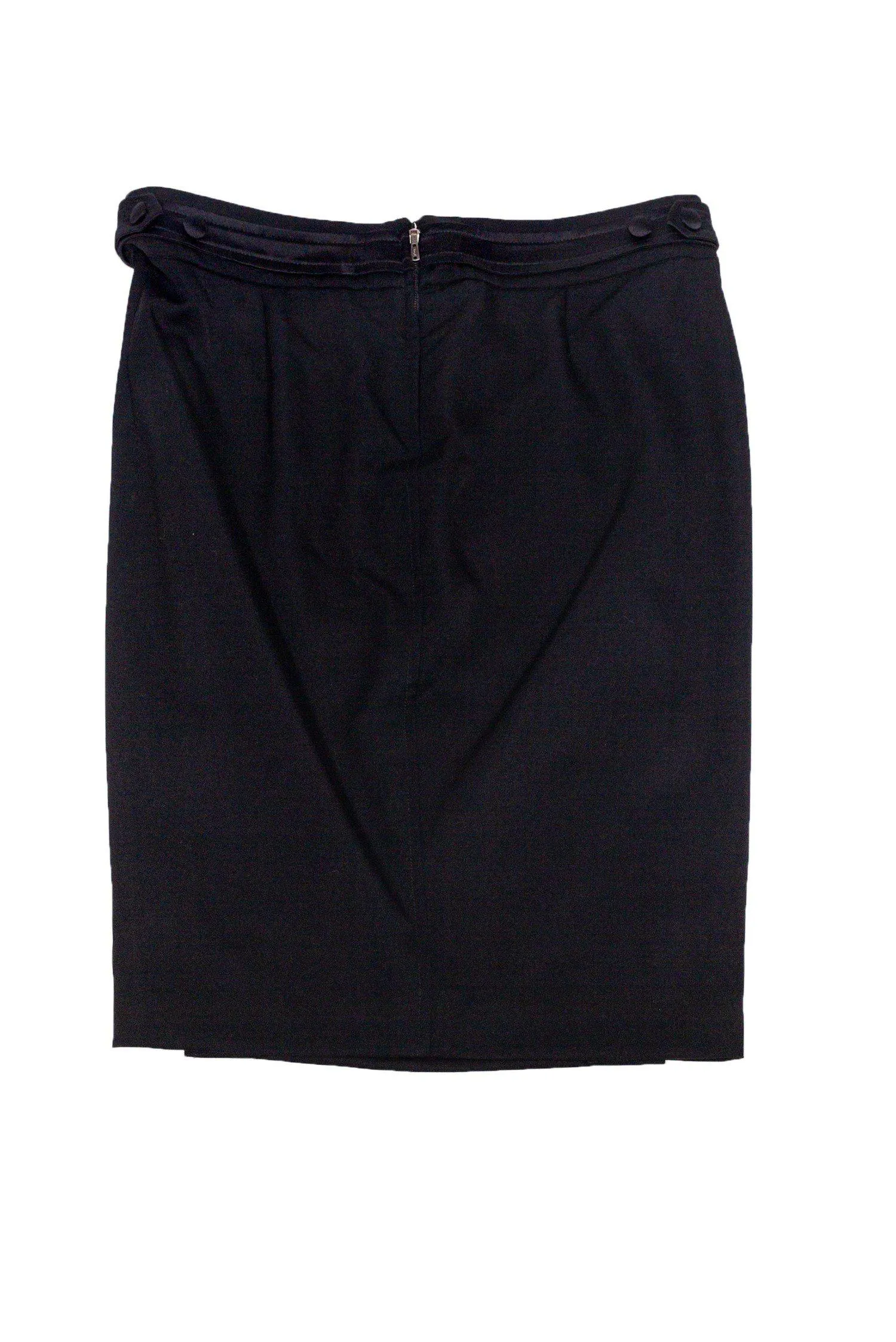 Outstanding Laurent Skirt Yves Buttons Pencil Sz 8 w/ Saint Expedited shipping - Black