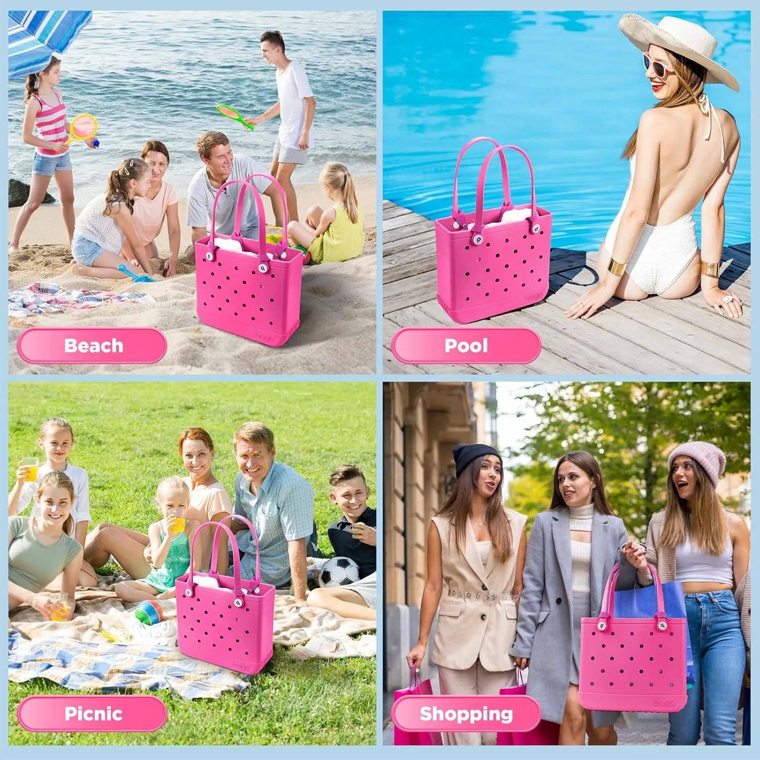 OUTXE Beach Bag Organizer Compatible with Baby Bogg Bag Accessories Inserts, Lightweight Mesh Insert Divider Pouch for Small Bogg Bags, Beach Tote Bags Insert for Organizing