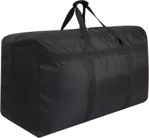Oversized Storage Duffel Bags Heavy Duty Moving Bags with Zippers and Handles Great for Moving, Traveling, Camping, Large Items Storage and More (215L Black)