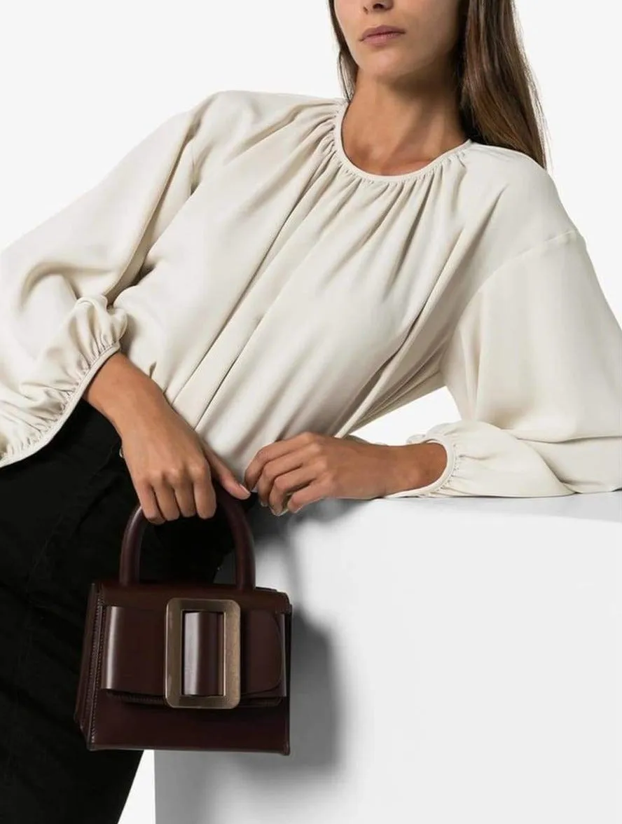 Oxblood Lucas 19 Buckled Leather Tote Bag