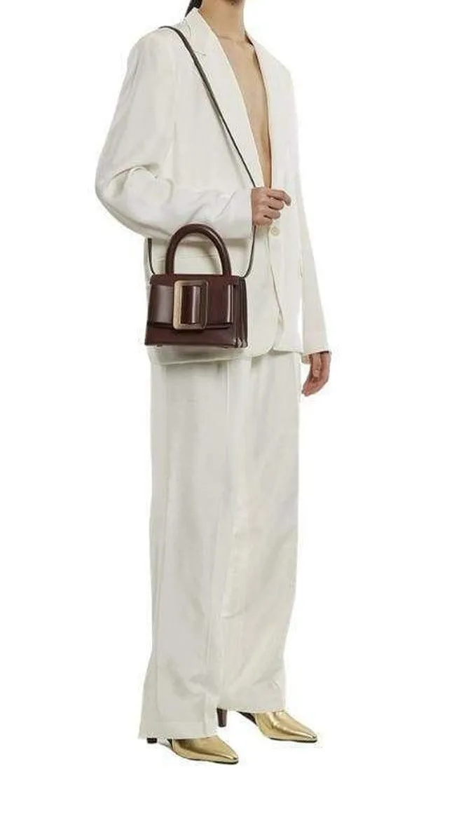 Oxblood Lucas 19 Buckled Leather Tote Bag