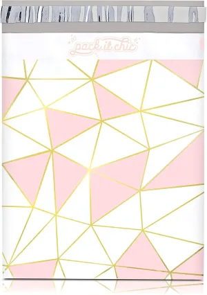 Pack It Chic - 10X13 (100 Pack) Mosaic Triangle Poly Mailer Envelope Plastic Custom Mailing & Shipping Bags - Self Seal