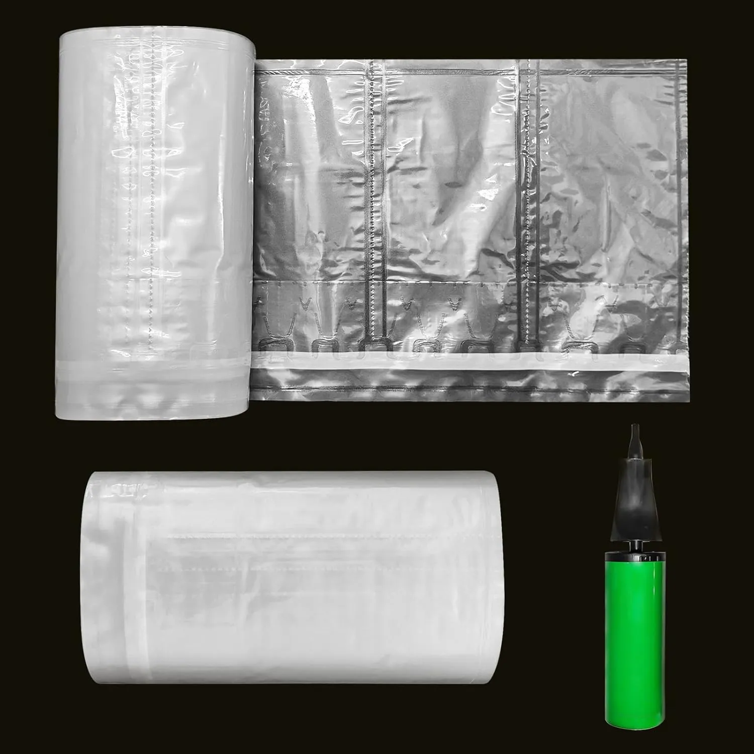 Packing Air Pillows for Shipping 300 Count Inflatable Packaging Air Bags with Pump, Purse Fillers for Shape Space Saving Air Cushion Package Alternative to Packing Peanuts, 3.54'' x 7.87''