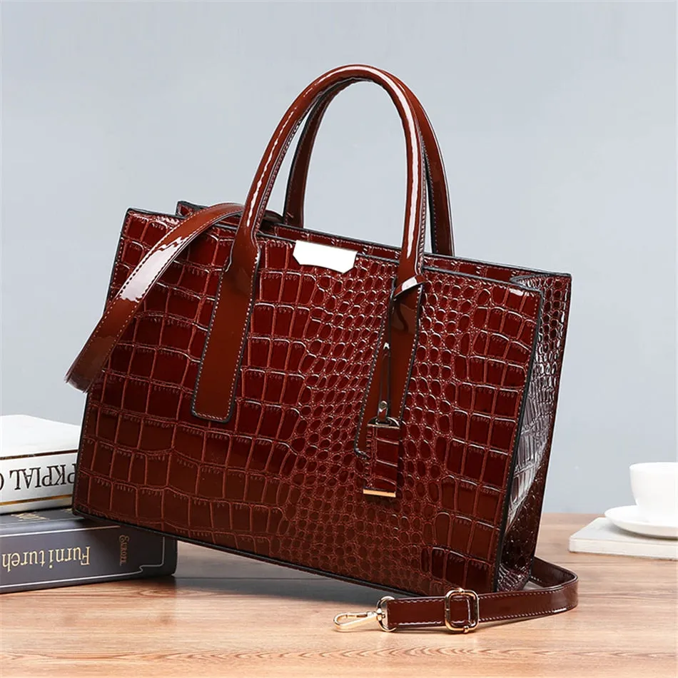 Pantent Leather Women crossbody Messenger Bags Crocodile