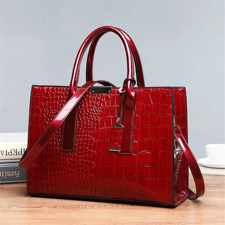 Pantent Leather Women crossbody Messenger Bags Crocodile