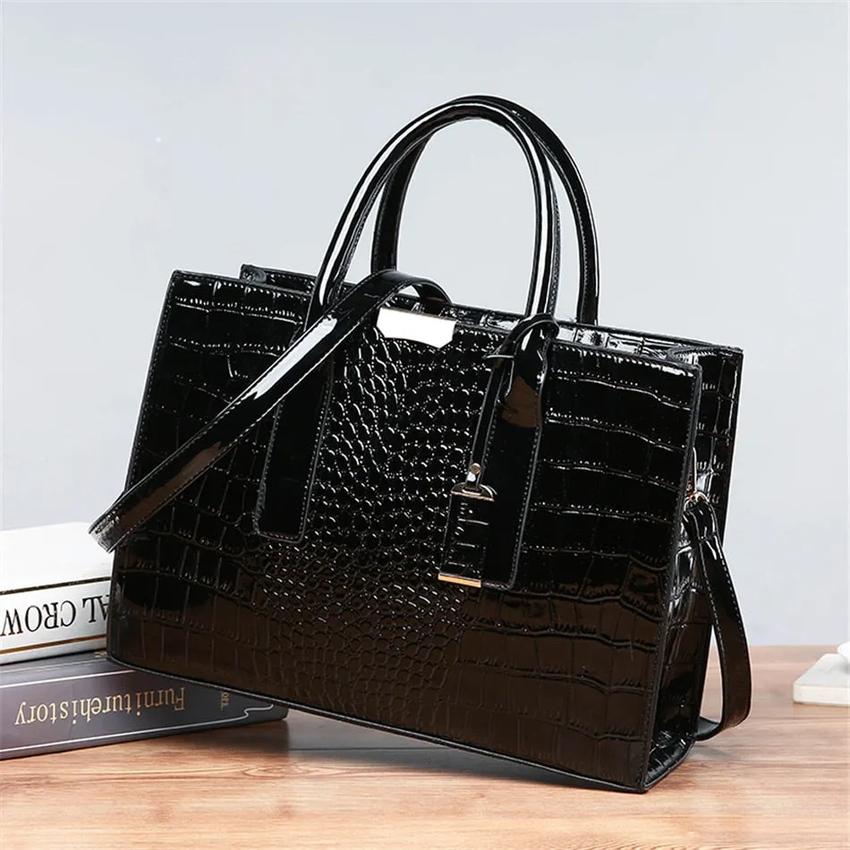 Pantent Leather Women crossbody Messenger Bags Crocodile