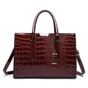 Pantent Leather Women crossbody Messenger Bags Crocodile