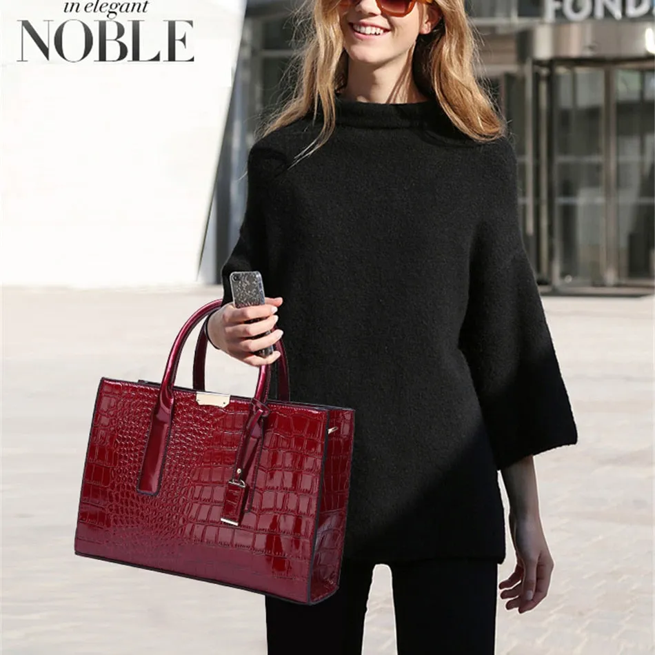 Pantent Leather Women crossbody Messenger Bags Crocodile