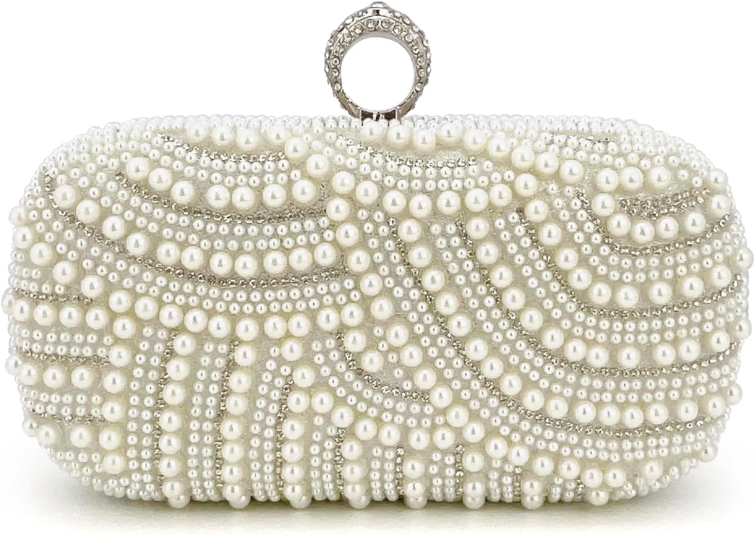 Pearl Womens Clutch Luxury Evening Bags Prom Cocktail Party Bags Wedding Bridal Purse Evening Purse Formal Party retro White Bags