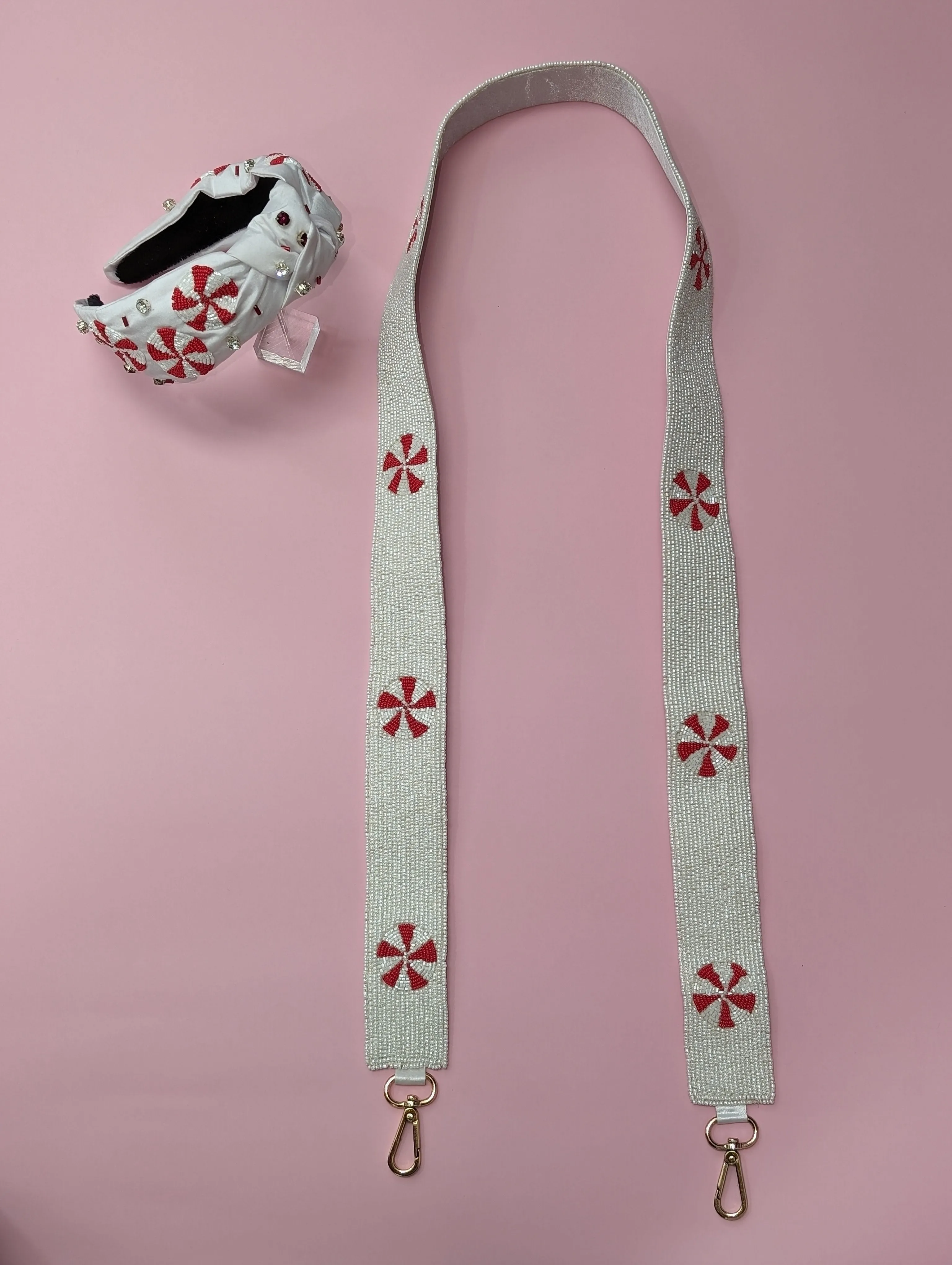 Peppermint Custom Beaded Purse Strap