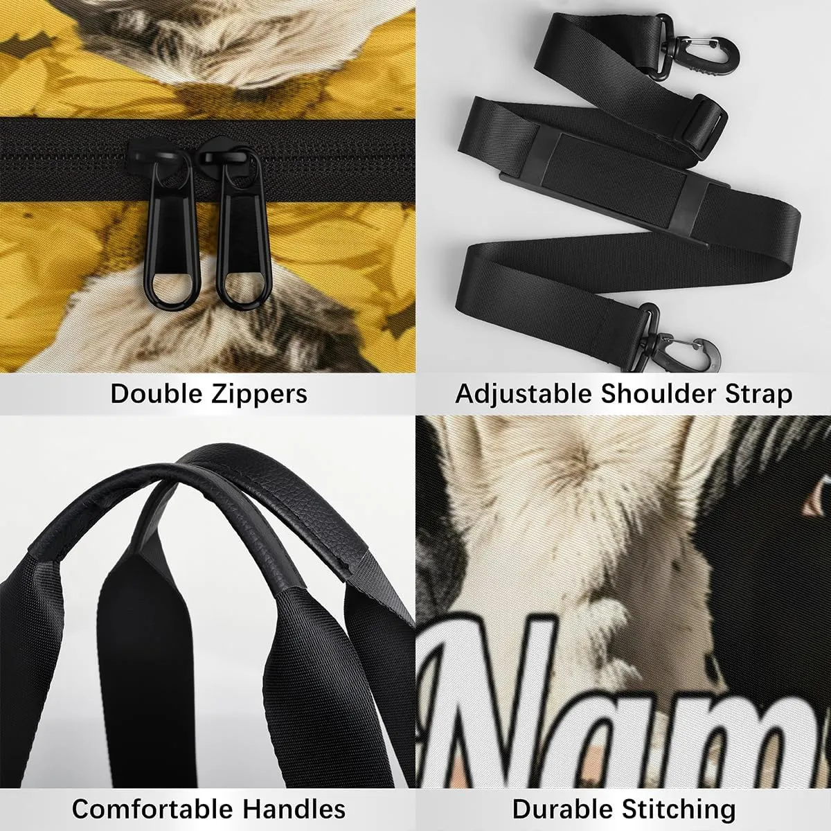 Personalized Dance Bag Gymnastics Sport Duffel Bag Custom Ballet Bags Overnight Weekender Bag Waterproof Cheerleader Bag, Cow Sunflower