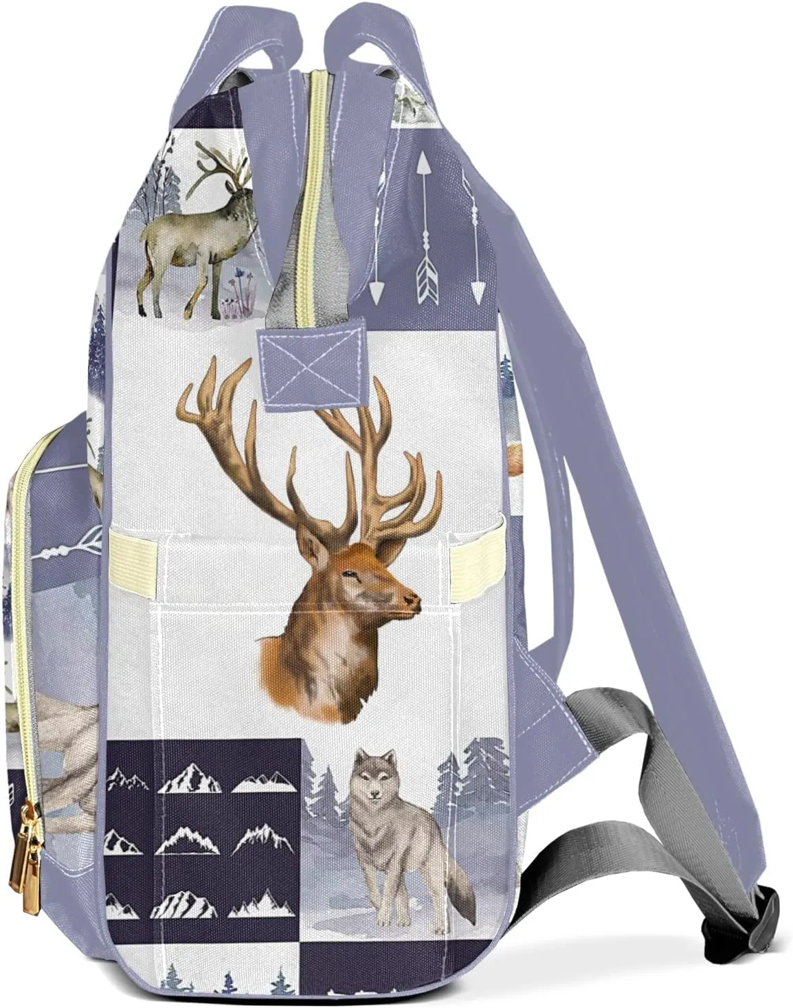 Personalized Deer Flush Diaper Bag Backpack with Name Mommy Nursing Baby Bags Travel Nappy Bag Gift