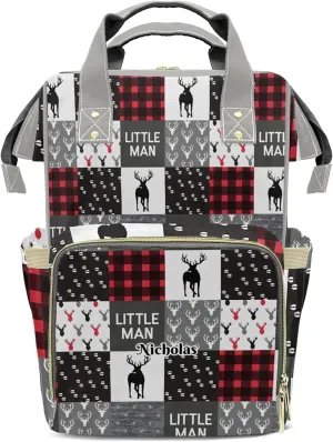 Personalized Deer Pattern Forest Diaper Bag Backpack with Name Custom Nappy Mommy Bags for Baby Girl Boy Gifts