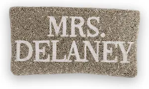 Personalized Evening Clutch Bag - Handcrafted Seed Bead Purse - Custom Initials Party Clutch Bags for Women