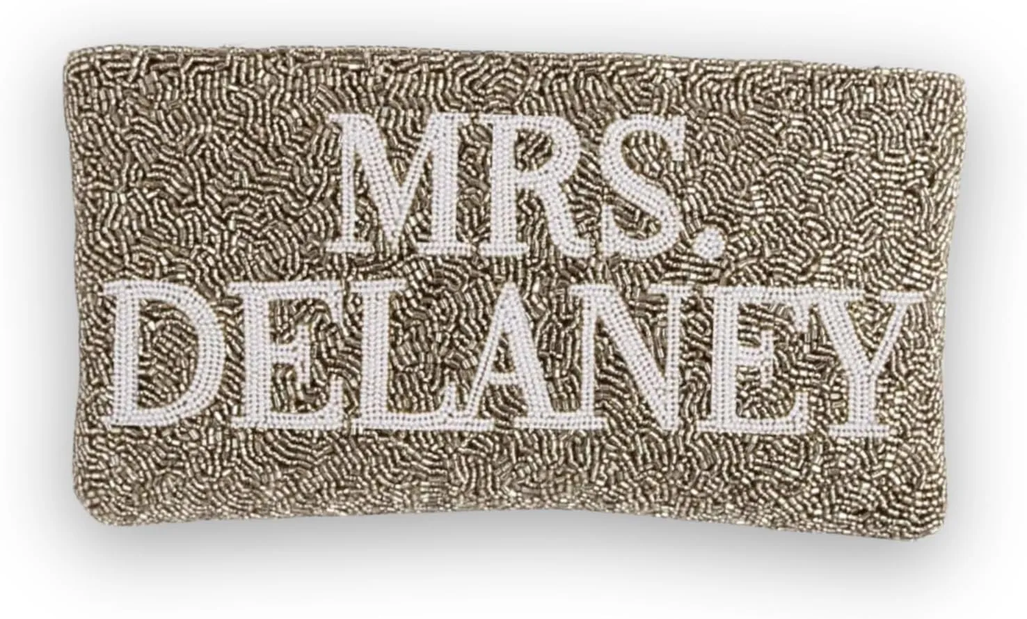 Personalized Evening Clutch Bag - Handcrafted Seed Bead Purse - Custom Initials Party Clutch Bags for Women