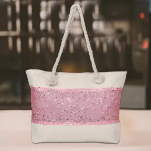 Pink Ladies Glitter Tote Shoulder Bag