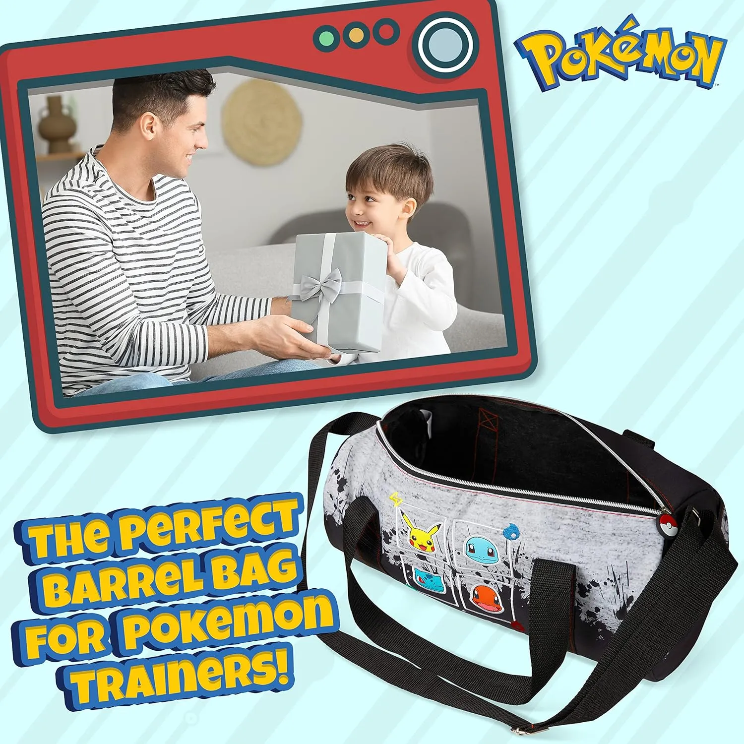 Pokemon Gym Bag for Kids, Pikachu Boys Duffle Bag Large Holdall