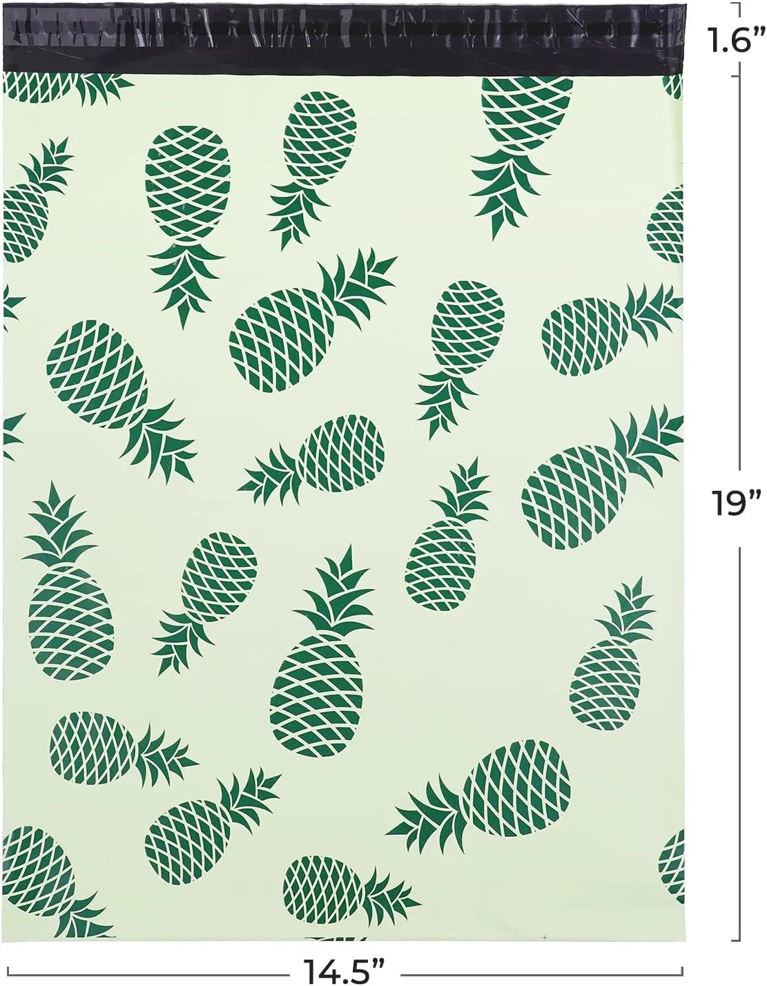 Poly Mailers 14.5x19 Inch Shipping Envelopes Large Size Pineapple Self Seal Plastic Bags for Small Business 80 Pack Ｐineapple