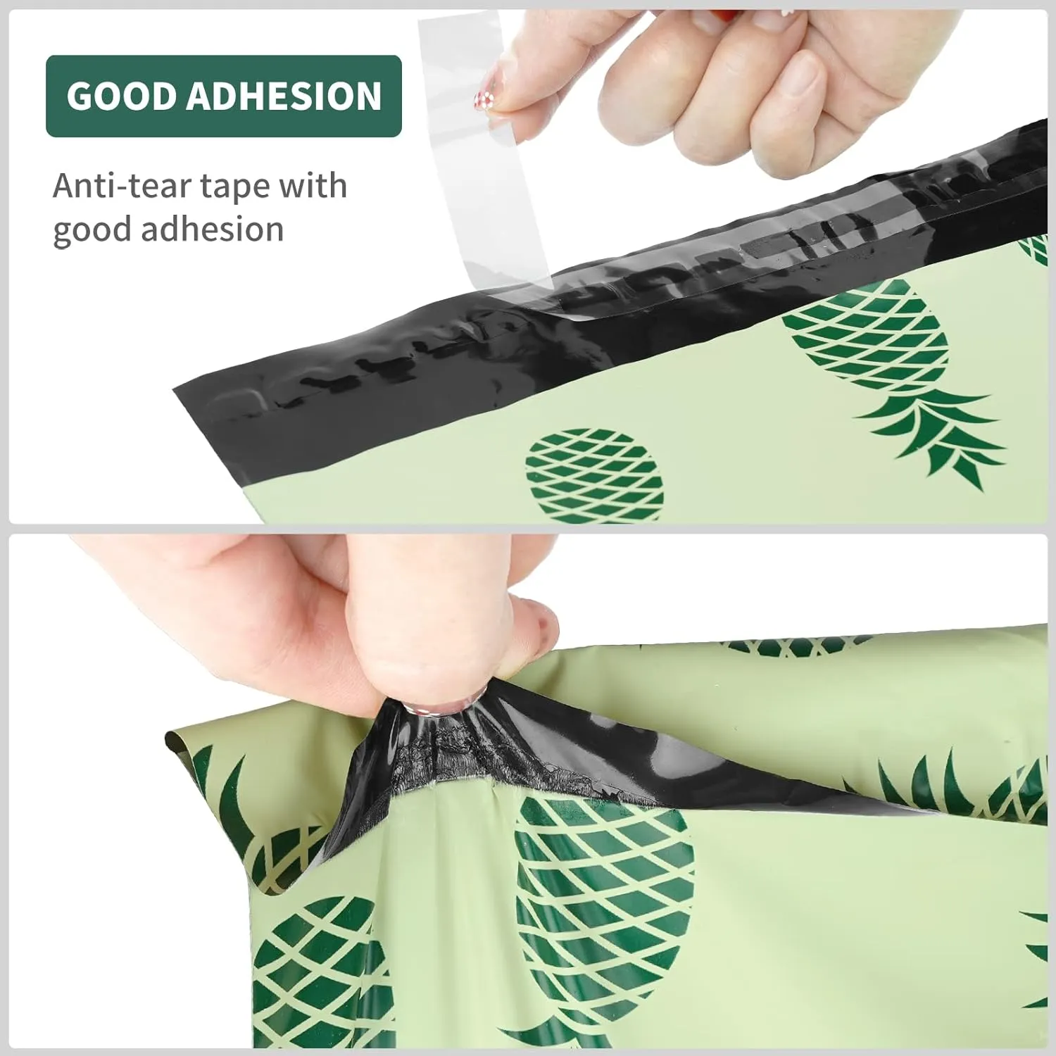 Poly Mailers 14.5x19 Inch Shipping Envelopes Large Size Pineapple Self Seal Plastic Bags for Small Business 80 Pack Ｐineapple