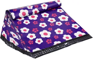 Poly Mailers Shipping Envelopes Plastic Bags 14.5x19 Inch Medium Size Self Seal Packages for Small Business 80 Pcs Purple Flower