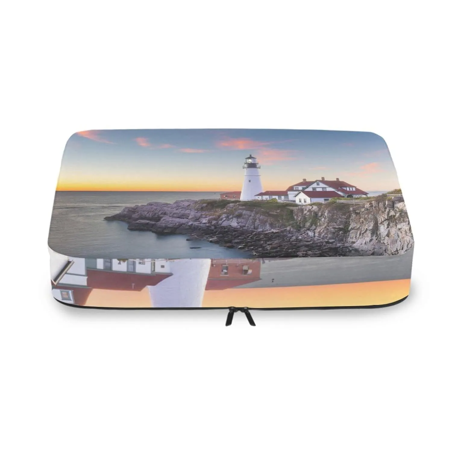 Portland, Maine, USA at Portland Head Light in the Morning 4 Set Packing Cubes, Travel Packing Organizers, 600D Oxford Cloth Toiletry Storage Bag, Luggage Mesh Bags for Accessories