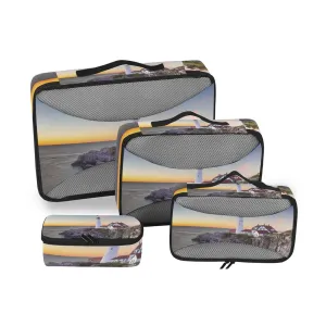 Portland, Maine, USA at Portland Head Light in the Morning 4 Set Packing Cubes, Travel Packing Organizers, 600D Oxford Cloth Toiletry Storage Bag, Luggage Mesh Bags for Accessories