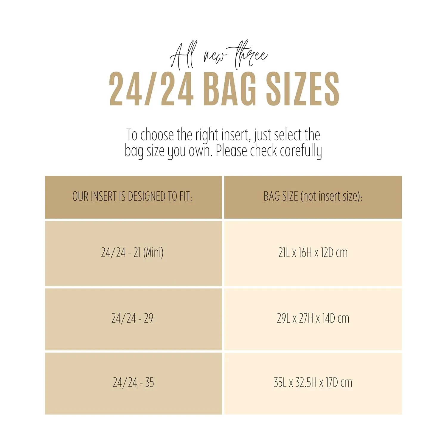 Premium Purse Organizer compatible with 24/24 Mini Insert, 24 24 Bag Organizer, 24/24 29 Insert, 2424 Mini Insert, Handmade 2mm Thick Premium Felt Snug Sturdy (For 21 (Mini) - 24/24, Sienna)