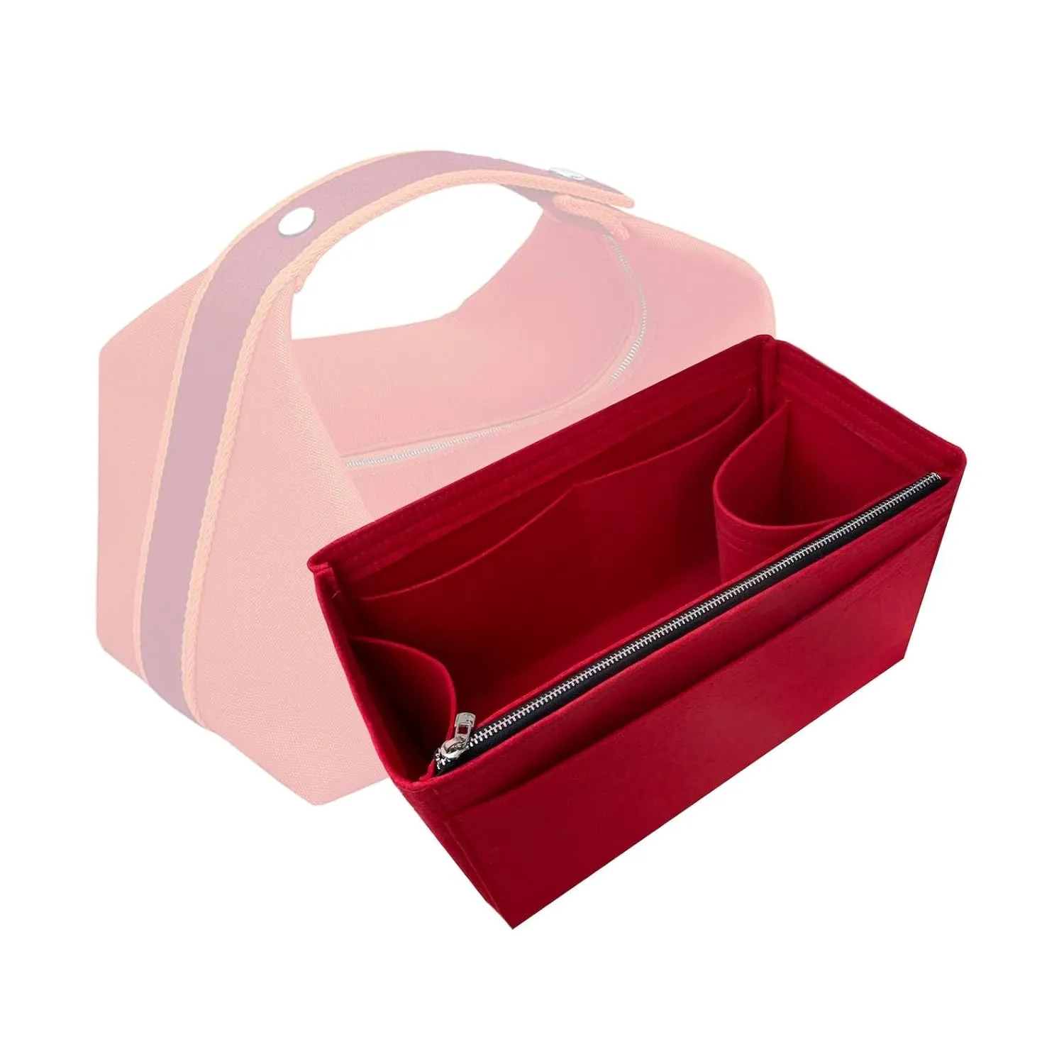 Premium Purse Organizer for Bride-a-brac Insert, PM Bride-a-brac case organizer, Trousse Bride A Brac GM Organizer, 2mm Thick Felt Snug Sturdy (For Large Bride-a-Brac (GM), Beige)