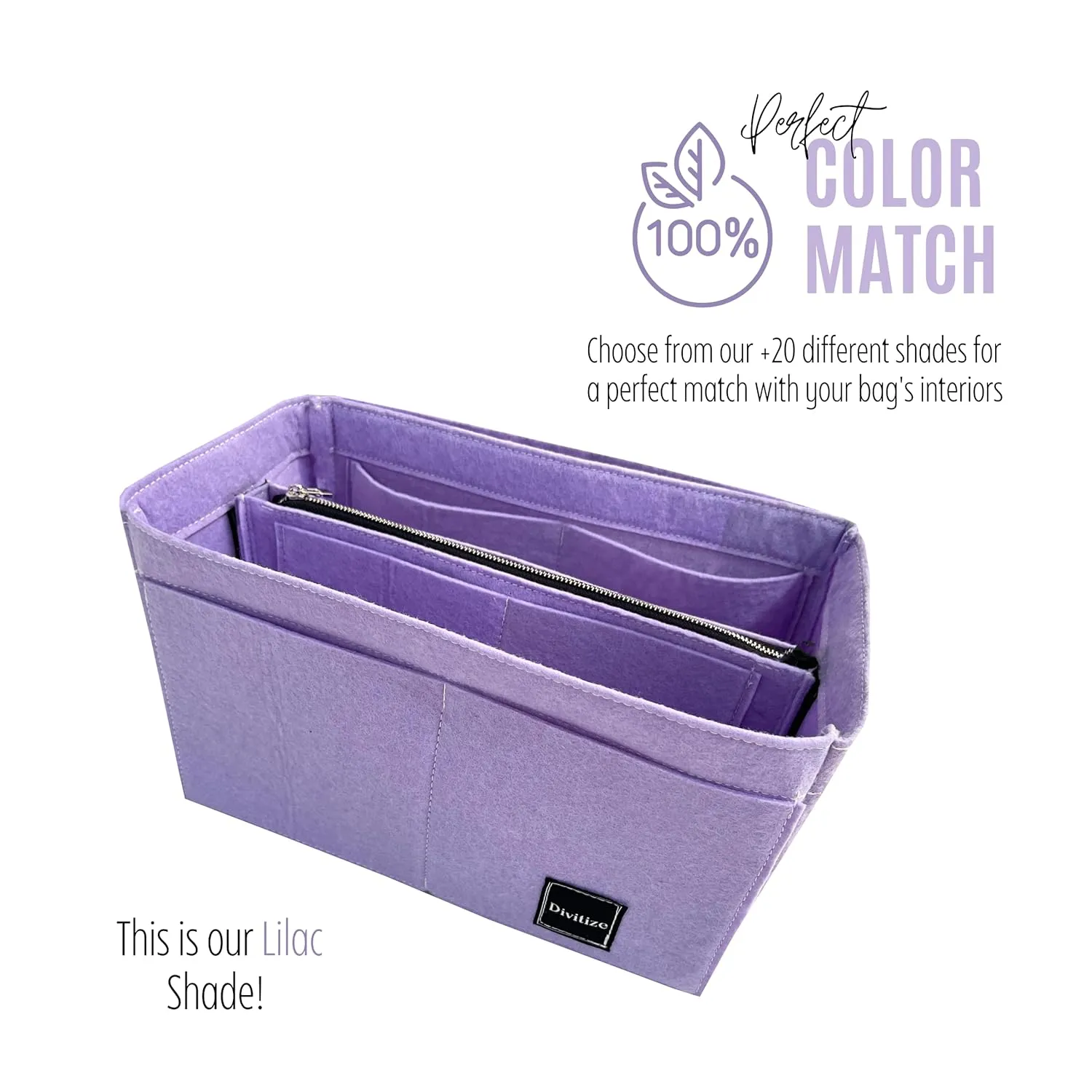 Premium Purse Organizer for Lindy 26 insert, Lindy 30 Insert, 34 Lindy 26 Bag Organizer, Handmade 2mm Thick Felt Snug Sturdy Silver Zipper (For Lindy 30, Geyser Blue)