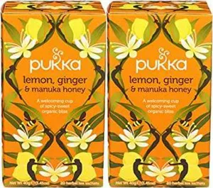 Pukka Herbs Organic Lemon, Ginger and Manuka Honey Herbal Tea, 20 itea bags (pack of 2 boxes)